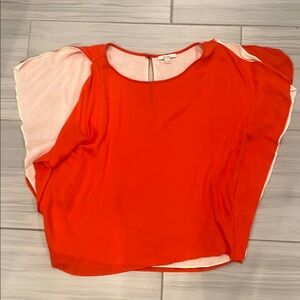 Ella Moss Red Asymmetrical Relaxed Blouse